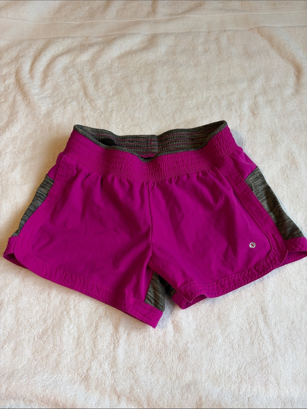 Xersion Bright Magenta Athletic Shorts with Gray Trim